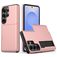 Mobigear Card Coque Samsung Galaxy S26 Ultra Coque arrière Rigide Anti-Chocs avec Porte-Cartes - Rose doré