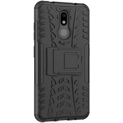 Mobigear Tire Coque Nokia 4.2 Coque arrière Rigide Anti-Chocs avec Support Amovible - Noir