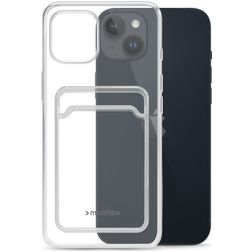 Mobilize Gelly Card Transparent iPhone 14 Plus TPU souple Coque arrière avec porte-cartes - Transparent