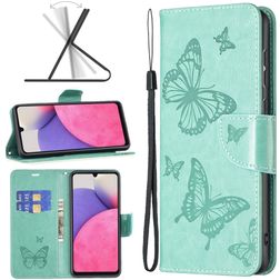 Mobigear Butterfly Housse Samsung Galaxy A33 Etui Porte-Monnaie - Turquoise