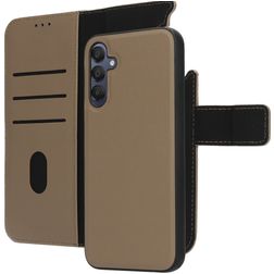 Mobiparts Samsung Galaxy A15 Coque Cuir véritable Étui 2en1 avec coque amovible Portefeuille - Taupe