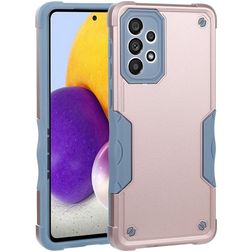 Mobigear Non-slip Armor Coque Samsung Galaxy A73 Coque arrière Rigide Anti-Chocs - Rose doré
