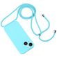 Mobigear Lanyard iPhone 14 Coque avec cordon en Silicone - Bleu