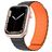 Mobigear Loop Mag Bracelet Silicone Apple Watch Fermeture magnétique - 42/41/40/38 mm - Noir / Orange
