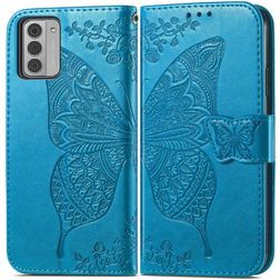 Mobigear Butterfly Housse Nokia G42 Etui Porte-Monnaie - Bleu