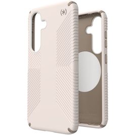 Speck Presidio2 Grip Magnet Coque Samsung Galaxy S25 MagSafe Coque arrière Rigide Anti-Chocs - Bleached Bone