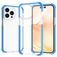 Mobigear Full Bumper Coque iPhone 14 Pro Coque arrière Rigide Anti-Chocs - Transparent / Bleu