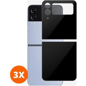 Mobigear Premium Samsung Galaxy Z Flip 4 Verre trempé Protection arrière - Compatible Coque - Noir (Lot de 3)