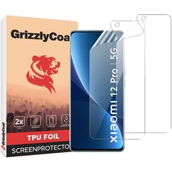 GrizzlyCoat Xiaomi 12 Pro Hydrogel TPU Protection d'écran - Compatible Coque + Cadre d'installation (Lot de 2)