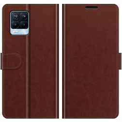 Mobigear Wallet Housse Realme 8 Etui Porte-Monnaie - Marron