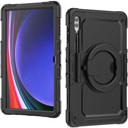 Mobilize Rotating Defender Coque Samsung Galaxy Tab S9 Ultra Coque arrière en Plastique rigide,Silicone + Bandoulière + Support Amovible - Noir