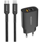 Mobigear Essentials - Simple USB-C Chargeur Apple Lightning 1 mètre Power Delivery 20W - Noir