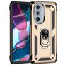Mobigear Armor Ring Coque Motorola Edge 30 Pro Coque arrière Rigide Anti-Chocs avec Anneau-Support - Or