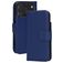 Mobiparts Wallet Housse iPhone 17 Pro MagSafe Etui en Cuir Véritable Porte-Monnaie - Bleu