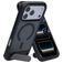 Mobiparts Hardcover Coque iPhone 17 Pro Max MagSafe Coque arrière Rigide avec Support Amovible - Satin Black