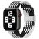 Mobigear Braided Bracelet Nylon Apple Watch Fermeture à pince - 49/46/45/44 mm - Noir / Blanc