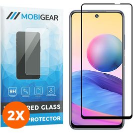 Mobigear Premium Xiaomi Redmi Note 10 5G Verre trempé Protection d'écran - Compatible Coque - Noir (Lot de 2)