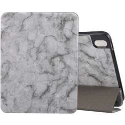Mobigear Tri-Fold Marble Coque iPad Air 11 Pouces (2024) Etui + Porte-crayon - Gris