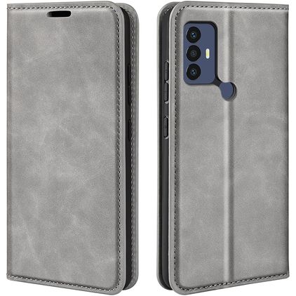 Mobigear Retro Slim Housse TCL 305 Etui Porte-Monnaie - Gris