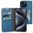 Mobiparts Classic Wallet Housse iPhone 15 Pro Max Etui Porte-Monnaie - Steel Blue