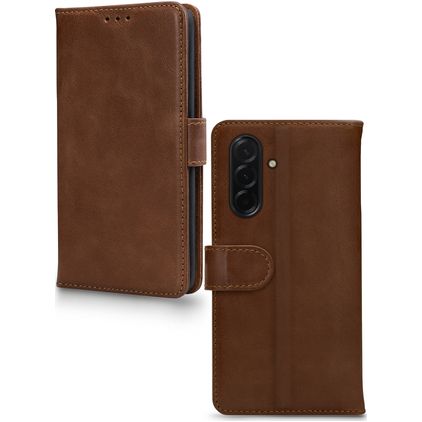 Mobilize Wallet Housse Samsung Galaxy A57 Etui en Cuir Véritable Porte-Monnaie - Marron