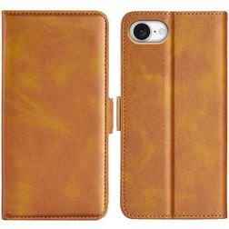 Mobigear Slim Magnet Housse iPhone 16e Etui Porte-Monnaie - Cognac