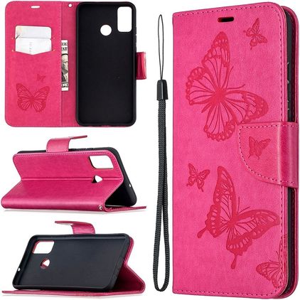 Mobigear Butterfly Housse HONOR 9X Lite Etui Porte-Monnaie - Rose