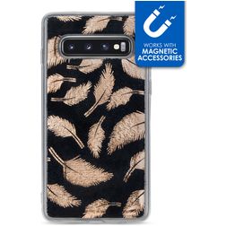 My Style Magneta Samsung Galaxy S10 TPU souple Coque arrière - Golden Feathers