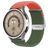 Mobigear Braided Dual Bracelet Nylon Smartwatch Fermeture à pince - Connexion universelle de 22 mm - Vert / Orange