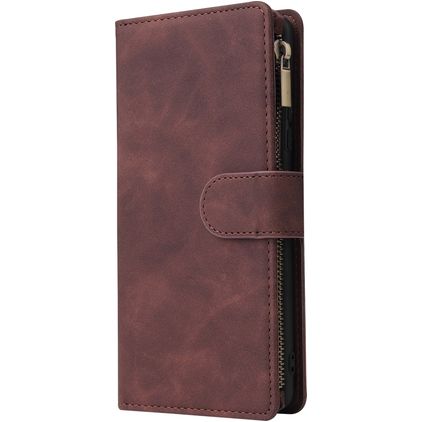 Mobigear Zipper Housse Samsung Galaxy S10 Lite Etui Porte-Monnaie - Marron