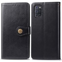 Mobigear Snap Button Housse OPPO A52 Etui Porte-Monnaie - Noir