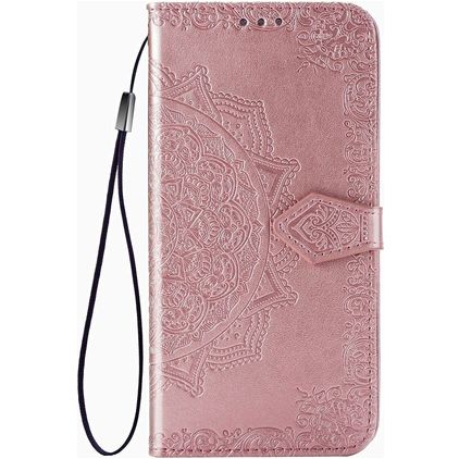 Mobigear Mandala Housse Motorola One Fusion Plus Etui Porte-Monnaie - Rose doré