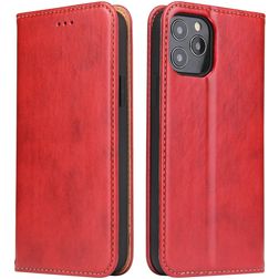 Fierre Shann Art Housse iPhone 12 Etui Porte-Monnaie - Rouge