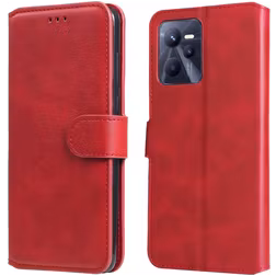 Mobigear Wallet Housse Realme C35 Etui Porte-Monnaie - Rouge
