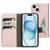 Mobiparts Classic Wallet Housse iPhone 15 Etui Porte-Monnaie - Rose