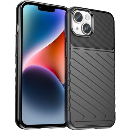 Mobigear Groove Coque iPhone 15 Coque arrière en TPU Souple - Noir