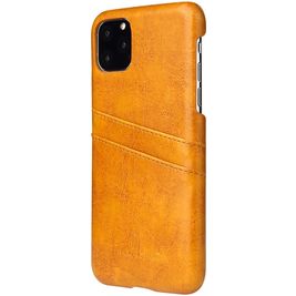 Fierre Shann Premium Card Coque iPhone 11 Coque arrière avec Porte-Cartes - Cognac