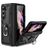 Mobigear Armor Ring Samsung Galaxy Z Fold 5 Plastique rigide Coque arrière Antichoc avec bague de maintien - Noir