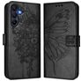 Mobigear Flowers Housse Samsung Galaxy A17 Etui Porte-Monnaie - Noir
