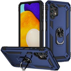 Mobigear Armor Ring Coque Samsung Galaxy A13 4G Coque arrière Rigide Anti-Chocs avec Anneau-Support - Bleu