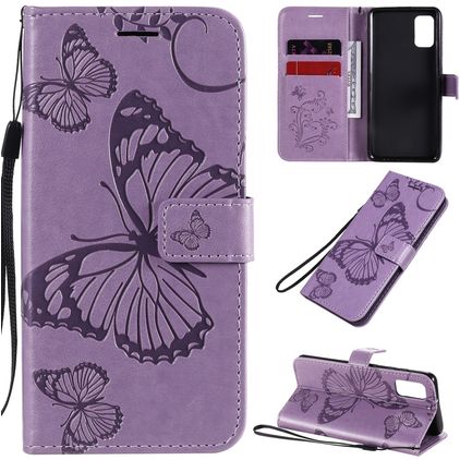 Mobigear Butterfly Housse Samsung Galaxy A41 Etui Porte-Monnaie - Violet