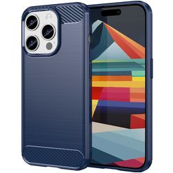 Mobigear Brushed Slim Coque iPhone 15 Pro Coque arrière en TPU Souple - Bleu