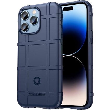 Mobigear Rugged Shield Coque iPhone 14 Pro Coque arrière en TPU Souple Anti-Chocs - Bleu