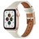 Mobigear Napoli Bracelet Cuir Apple Watch Fermeture boucle ardillon - 42/41/40/38 mm - Blanc