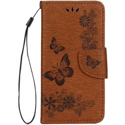 Mobigear Butterfly Housse iPhone X Etui Porte-Monnaie - Marron