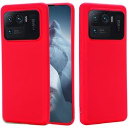 Mobigear Rubber Touch Coque Xiaomi Mi 11 Ultra Coque arrière en Silicone - Rouge