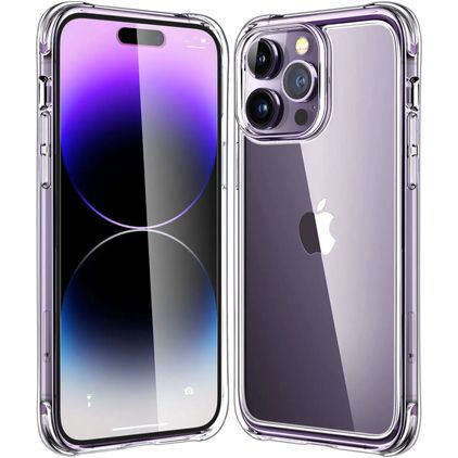 Mobigear Cushion Coque Transparente iPhone 14 Pro Max Coque arrière en TPU Souple Anti-Chocs - Transparent