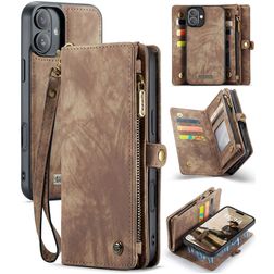 Caseme 008 Housse iPhone 16 Plus Etui avec Coque Détachable Porte-Monnaie - Marron