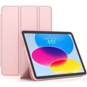 Mobigear Tri-Fold Gel Coque iPad 10 (2022) Etui en TPU,Similicuir - Rose