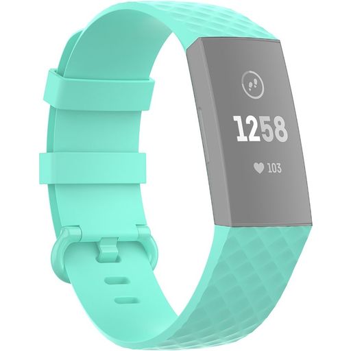 Mobigear Cross Bracelet Silicone Fitbit Charge 4 Fermeture boucle ardillon - Turquoise
